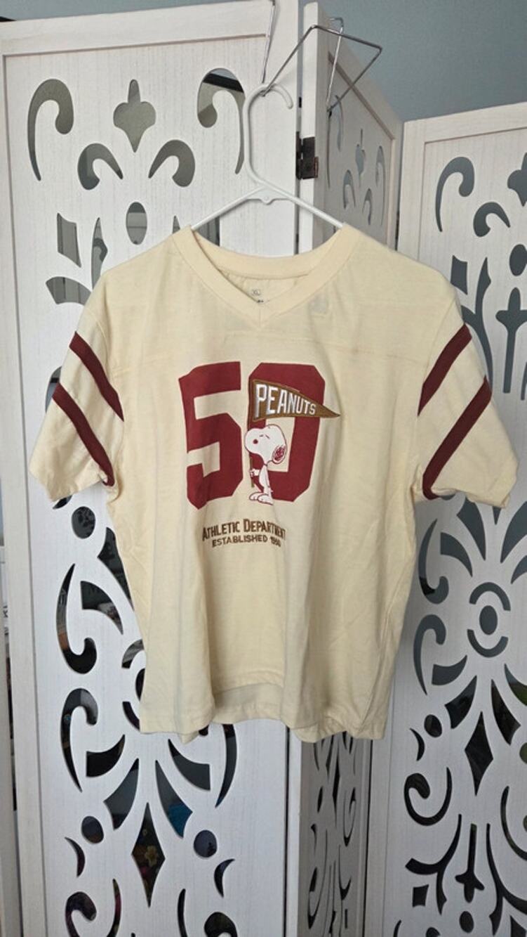 Peanuts Snoopy Football Jersey Tee XL BoxLunch Graphic Shirt NWT Unisex